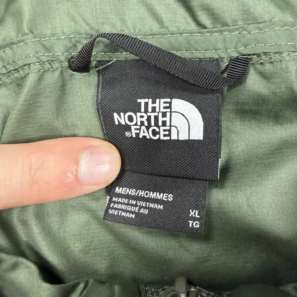 The North Face WindWall Men’s XL Green Hooded Full Zip Windbreaker Jacket Logo
